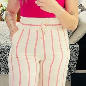 Calças Listradas (Tamanho U)