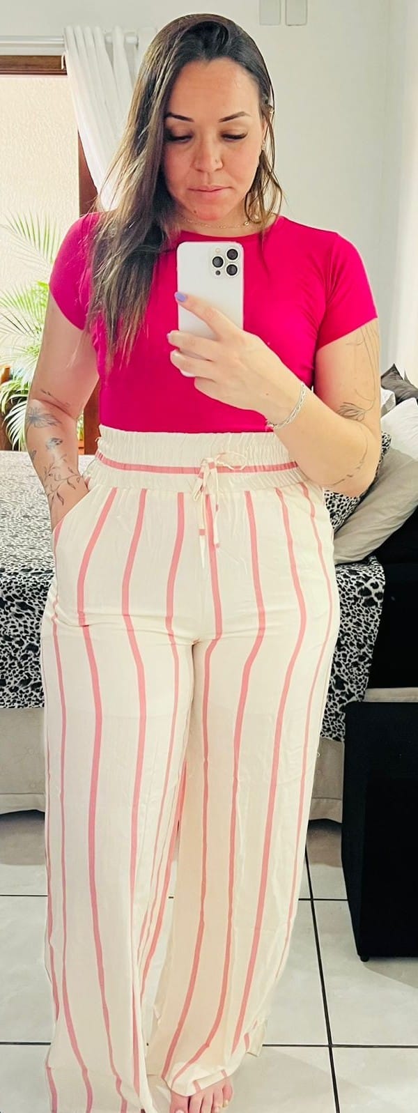 Calças Listradas (Tamanho U)